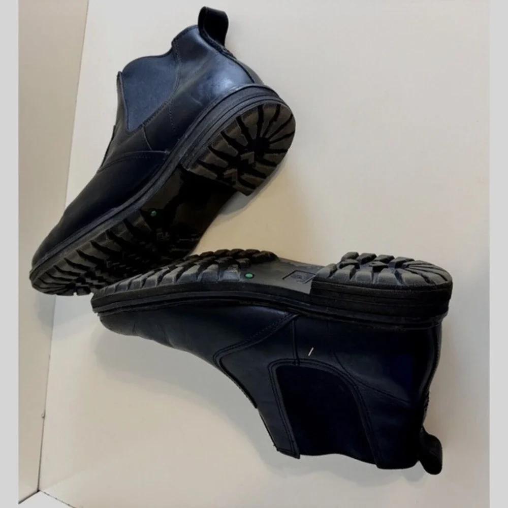 Timberland Larchmont Chelsea Boots Mens 13 Black Leather Pull‎ On Career 48-07